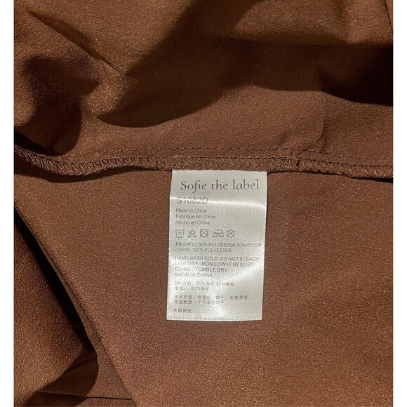 Sofie the Label Brand Taffeta Ruffle Midi Dress Size S Whimsigoth Fairycore Brow - Picture 6 of 6